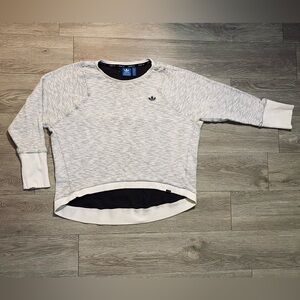 💜 Adidas Originals Heathered Grey/Cream Sweatshirt Women’s Size Large